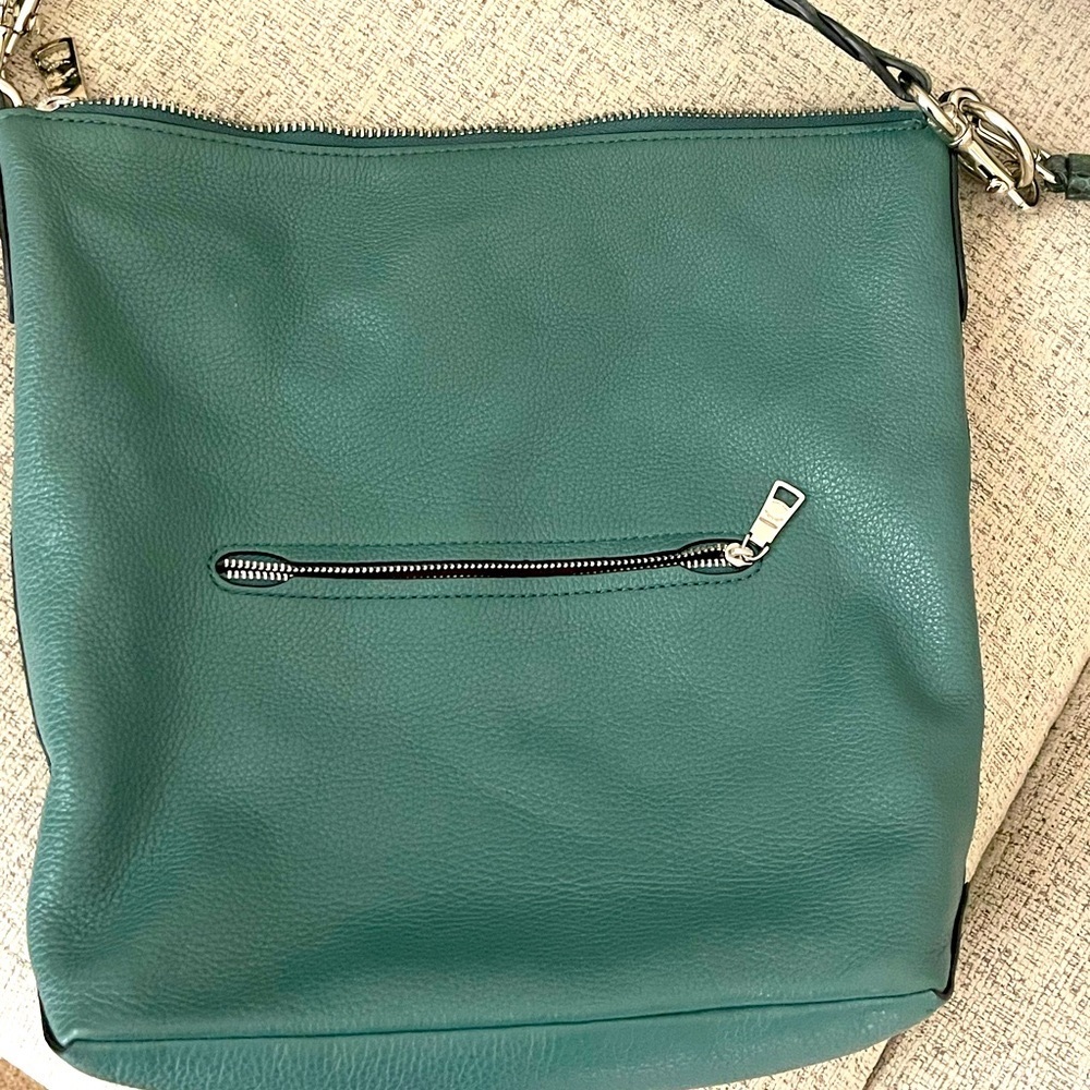 Coach handbag.  Green, pebbled leather